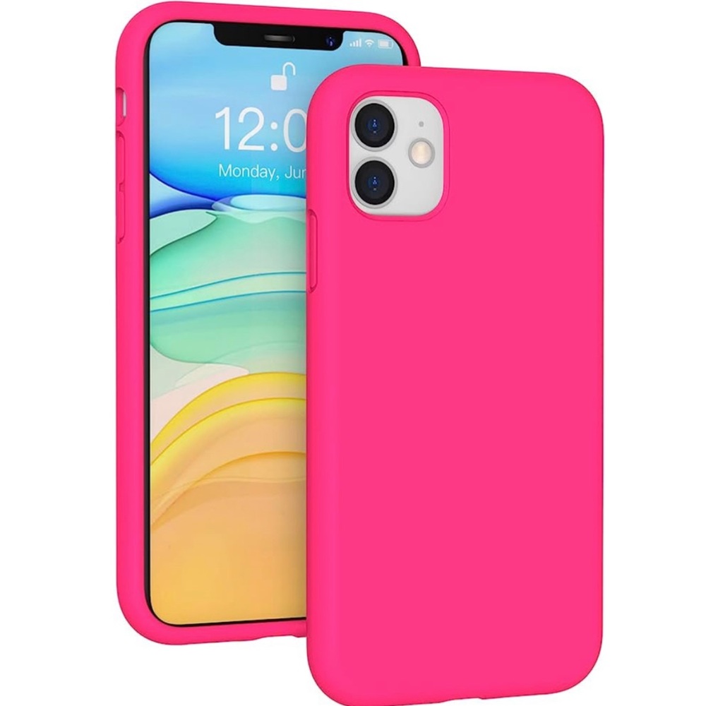 iPhone 11 hot pink silicone phone case